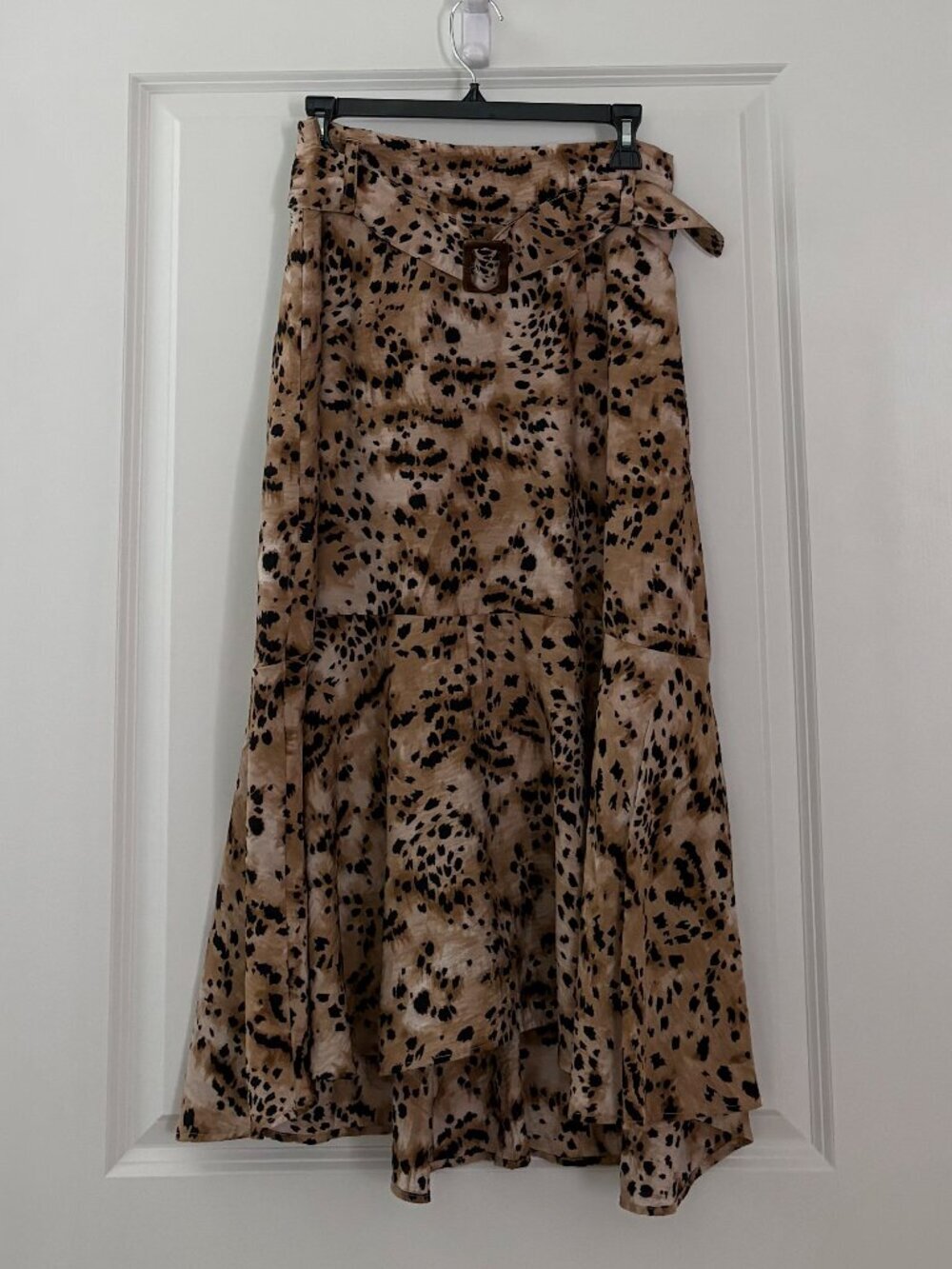 Banana Republic Factory Leopard Print Bohemian Mix Tiered Midi Skirt Size 6